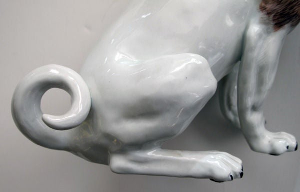 A Beautifully Rendered Pair of German Dresden Porcelain Pugs 4