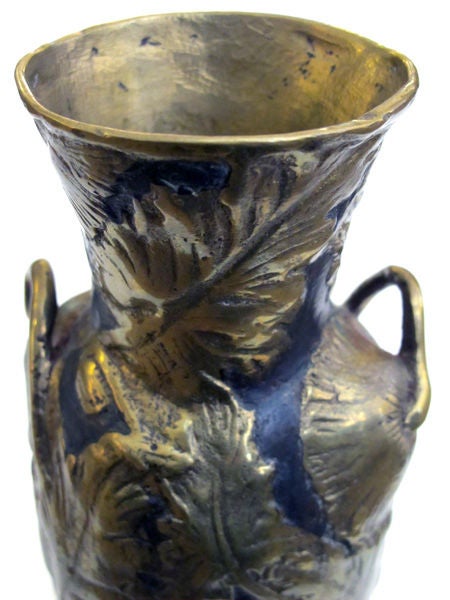 A Fine French Art Nouveau Gilt-Bronze 'Pavots' Vase; by Vibert 1
