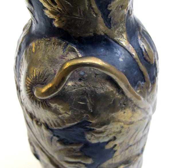 A Fine French Art Nouveau Gilt-Bronze 'Pavots' Vase; by Vibert 2