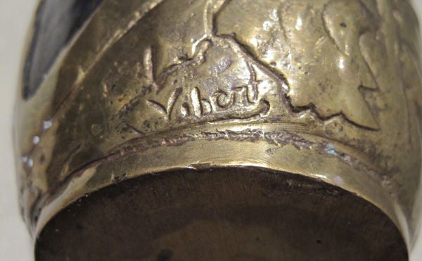 A Fine French Art Nouveau Gilt-Bronze 'Pavots' Vase; by Vibert 3