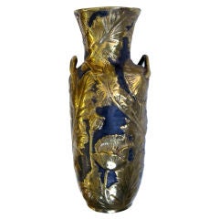 A Fine French Art Nouveau Gilt-Bronze 'Pavots' Vase; by Vibert