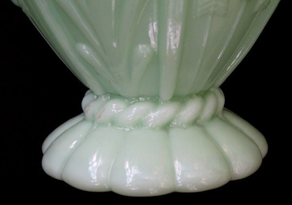 Delightful Pair of French Pale-Green Opaline Baluster-Form Vases 1