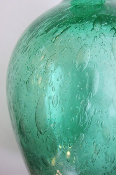 Mid-20th Century Thickly-Modeled French Art Deco Emerald Green Vase, Schneider