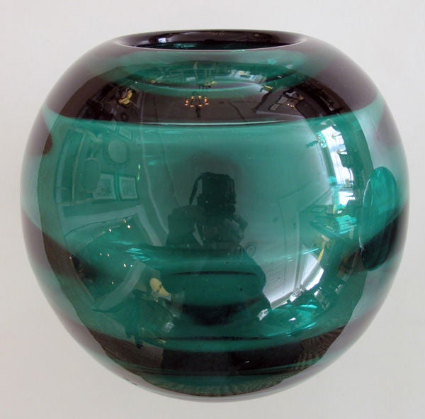 Rare Pr of Swedish Art Deco Orrefors Iridescent Art Glass Vases 2