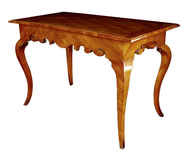 A Curvaceous Swedish Rococo Elm & Plum Tric-Trac Game Table