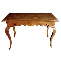 A Curvaceous Swedish Rococo Elm & Plum Tric-Trac Game Table