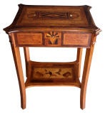 A Rare French Art Nouveau Side/Dressing Table w/Exotic Inlay