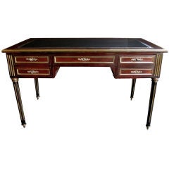 A Handsome French Louis Philippe Mahogany 5-Drawer Desk