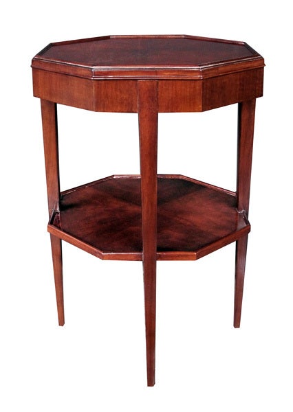 Tailored American Art Deco Mahogany Octagonal Table; Widdicomb
