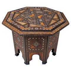 A Richly-Decorated Anglo-Indian Octagonal Inlaid Traveling Table