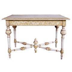 Danish Neoclassical Style Ivory Painted Rectangular Console/Center Table