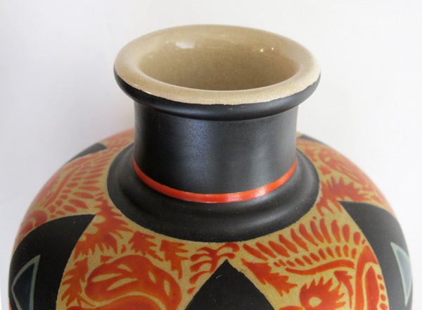 20th Century A Pair of Japanese Art Deco Satsuma Porcelain Vases; by Kinkozan