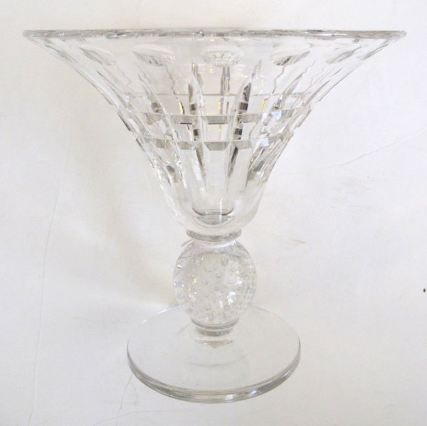 Mid-20th Century An Elegant American Pairpoint Fluted Cut-Glass Crystal Compote
