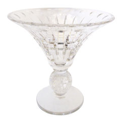 Vintage An Elegant American Pairpoint Fluted Cut-Glass Crystal Compote