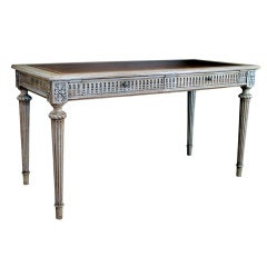 Antique A Handsome French Louis XVI Style Celadon Painted Writing Desk