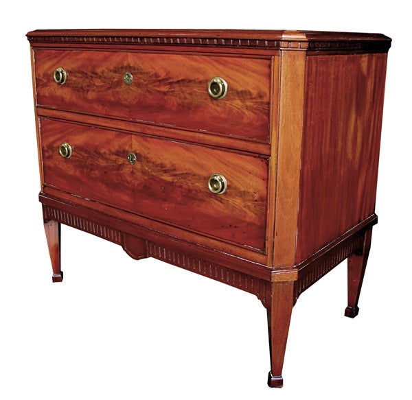 A Handsome French Louis XVI Style Mahogany 2-Drawer Chest