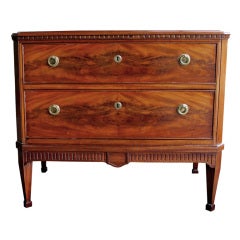 A Handsome French Louis XVI Style Mahogany 2-Drawer Chest