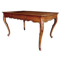 An French Rococo Revival Walnut  Writing Desk/Center Table