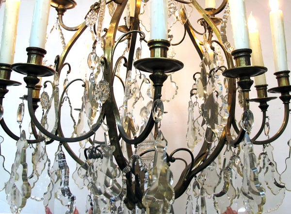 Large-Scaled French Louis XVI Style Gilt Bronze Basket-Form 15-Light Chandelier