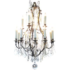 A Large-Scaled and Good Quality French Louis XVI Style Gilt Bronze Basket-Form 15-Light Chandelier 11