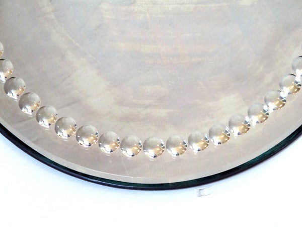A Shimmering English Art Deco Circular Tray or Wall Mirror