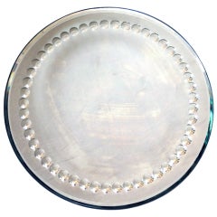 A Shimmering English Art Deco Circular Tray or Wall Mirror