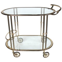 Good Quality American Oval-Form 2-Tier Brass Drinks Cart