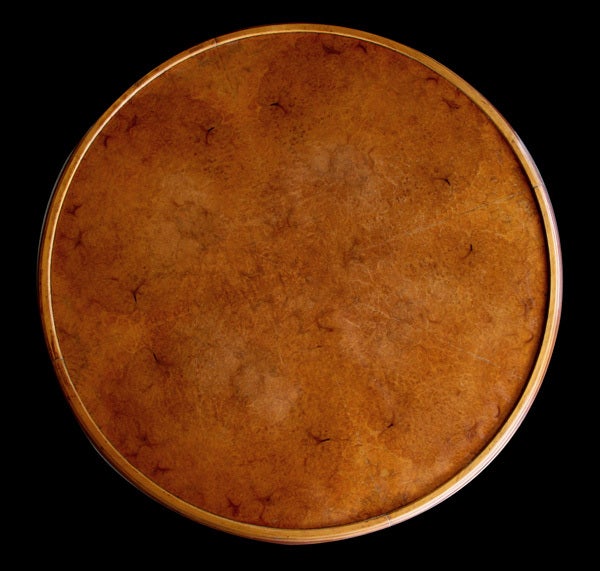 A Chic French Art Deco Amboyna & Birch Wood Circular Side Table