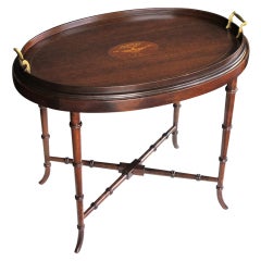 A Large-Scaled English Classical Revival Inlaid Mahogany Tray