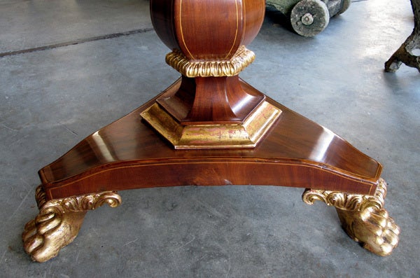 A Danish Late Empire Brazilian Rosewood Oval Tripod Center Table In Excellent Condition In San Francisco, CA