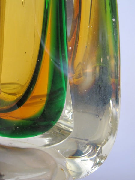 Pair of Murano Lamps of Swirling Butterscotch Encased Glass 2