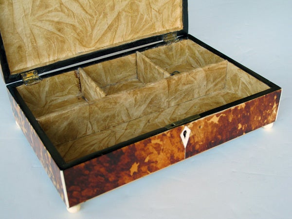 A Richly-Colored English William IV Brown Tortoiseshell Box