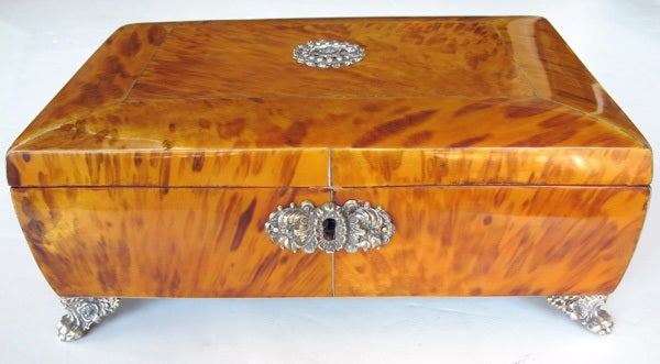 19th Century A Large-Scaled English Regency Blonde Tortoiseshell Trinket Box