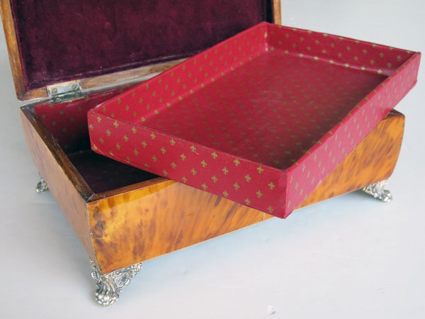 A Large-Scaled English Regency Blonde Tortoiseshell Trinket Box 1