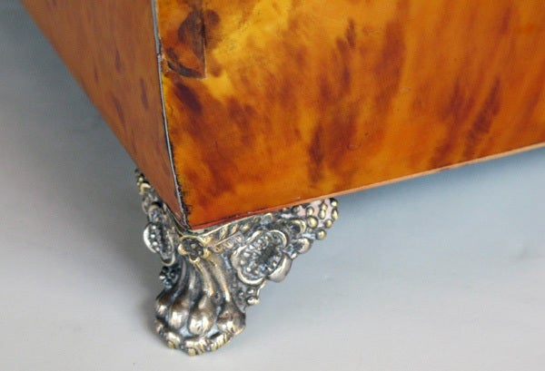 A Large-Scaled English Regency Blonde Tortoiseshell Trinket Box 2