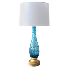 A Shimmering Murano Mid-Century Bottle-Form Art Glass Lamp