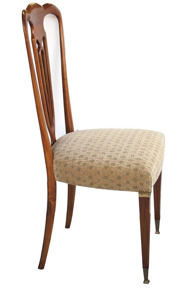 Stylish Set of 8 Italian Pear Wood Shield Back  Dining Chairs by Erno Fabry In Excellent Condition In San Francisco, CA