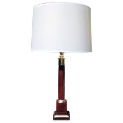 A Stylish French 1940's Crimson Bakelite Columnar Lamp 7