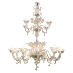Massive and Superb Quality Murano 1920s, Two Tier Chandelier