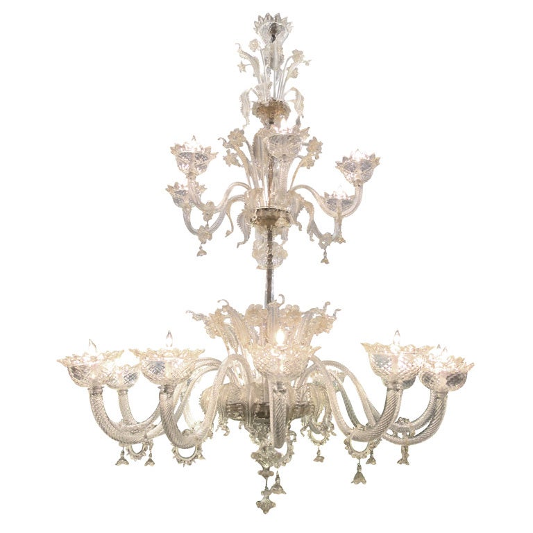 Massive and Superb Quality Murano 1920s, Two Tier Chandelier