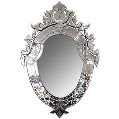 Stunning and Large-Scaled Venetian Neoclassical Style Shield-Form Mirror