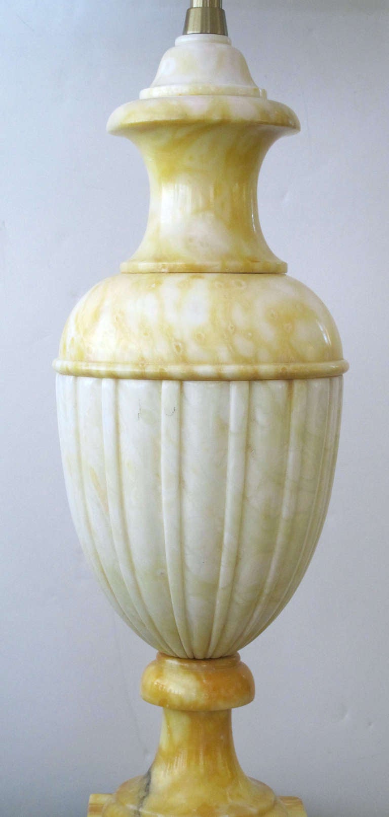 A Large-Scaled Pair of Italian Urn-Form Alabaster Lamps; Marbro Lamp Co.  In Good Condition In San Francisco, CA