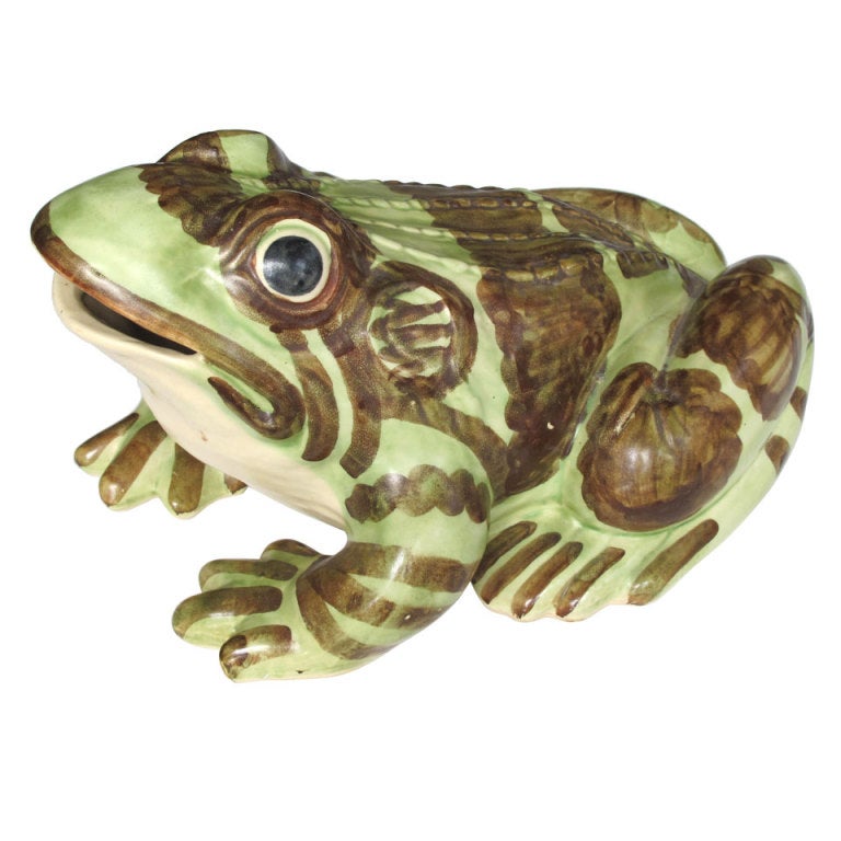 An Exceptionally Large American 1930's Hand-Painted Ceramic Frog by ...