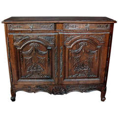 A Richly-Patinated and Well-Carved French Provincial Oak 2-Door Buffet 11