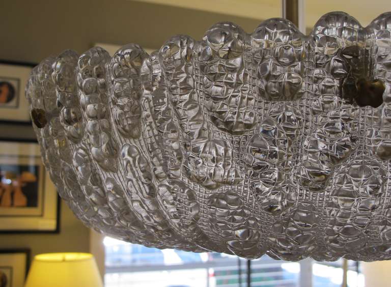 Shimmering Swedish Brass & Crystal Chandelier by Carl Fagerlund for Orrefors 1