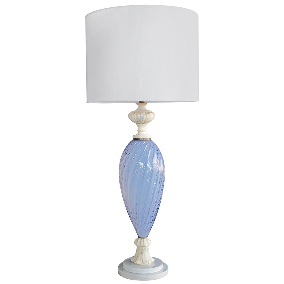 Italian Mid-Century Art Glass Lamp Made for Marbro Lighting, Los Angeles For Sale