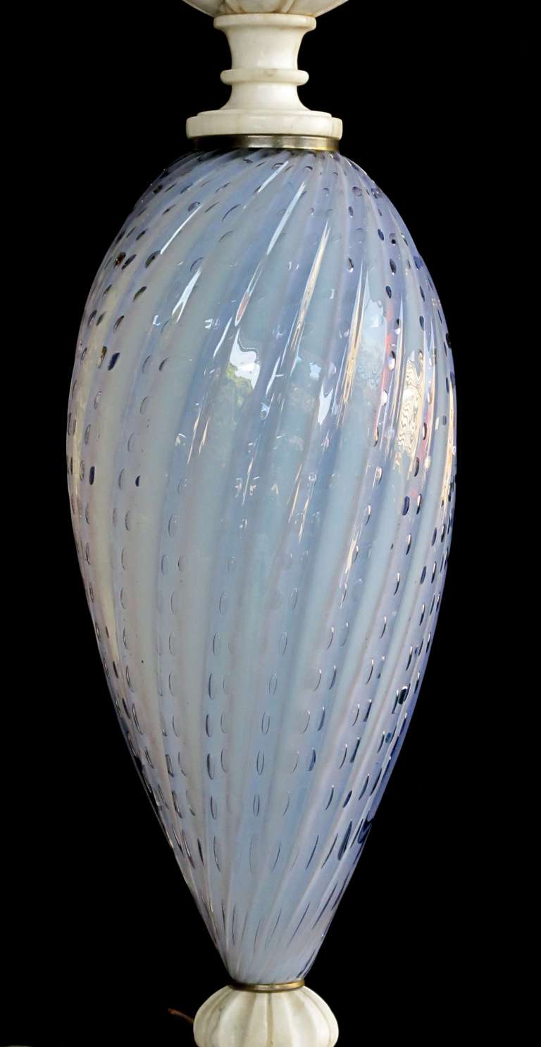American Italian Mid-Century Art Glass Lamp Made for Marbro Lighting, Los Angeles For Sale