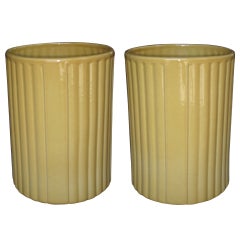 Vintage Large-Scaled Pair of American, 1940s Ceramic Umbrella Jars by Harold Holman