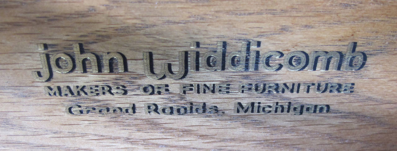 American Mid-Century Concave Three-Drawer Chest Labeled 'John Widdicomb'