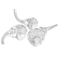 Retro Set of 3 Shimmering American Steuben Crystal Elephants by Paul Schultz